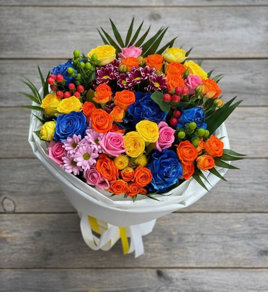 Букет цветов из: Розы и Хризантемы в Муслюмово Татарстан