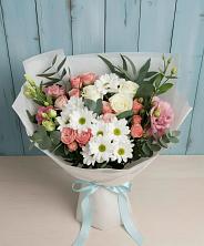 Букет цветов из:  Розы, Лизиантусы и Хризантемы в Муслюмово Татарстан