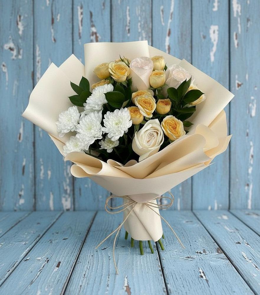 Букет цветов из: Розы и Хризантемы в Муслюмово Татарстан