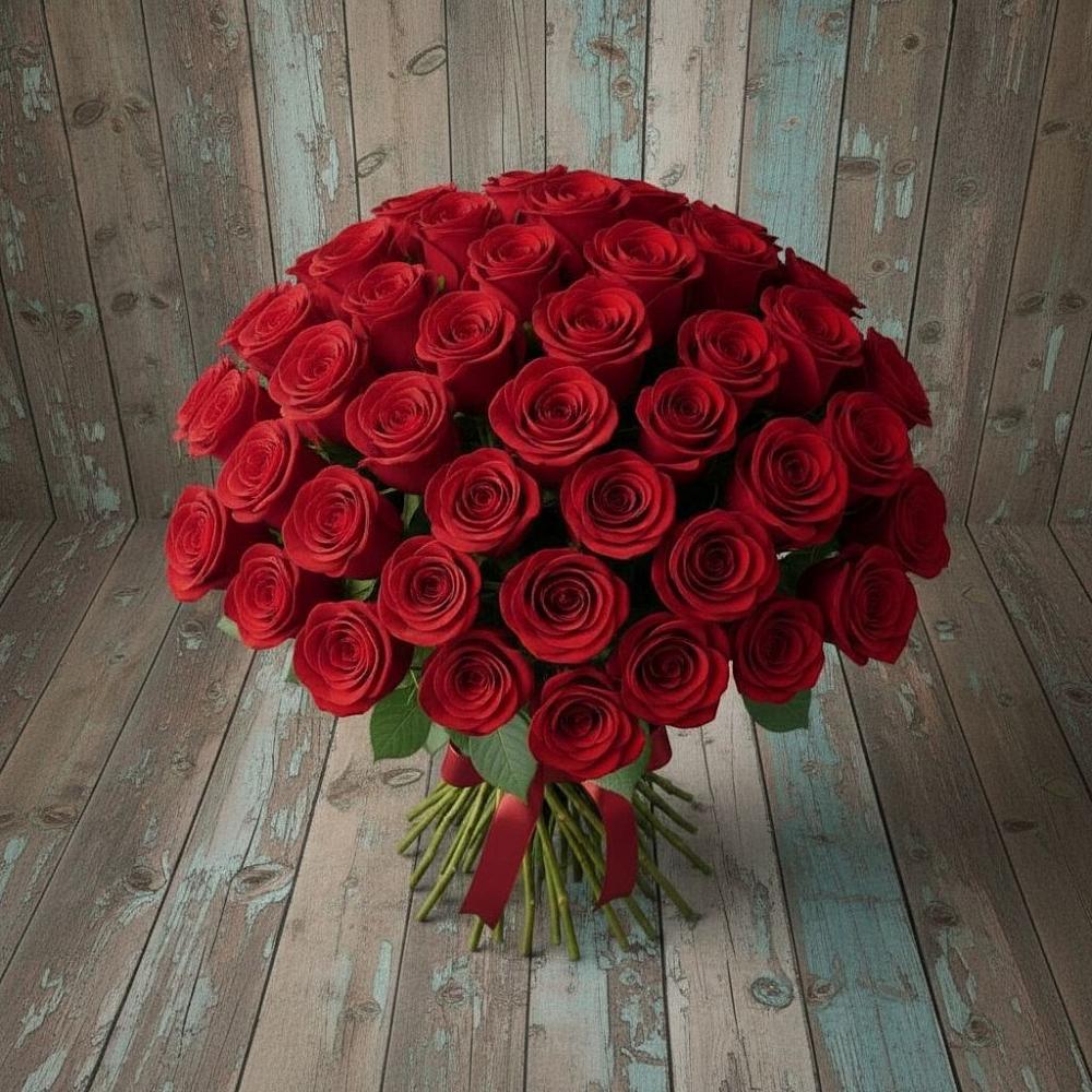 Букет 55 Красных роз Фридом в Муслюмово Татарстан