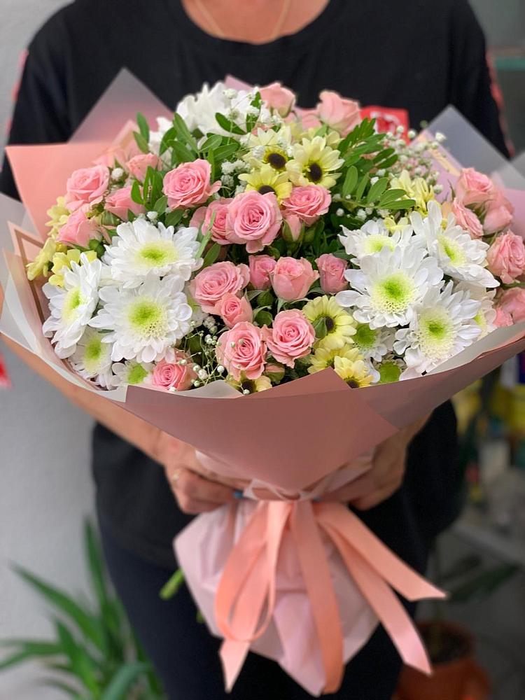 Букет цветов из: Розы и Хризантемы в Муслюмово Татарстан