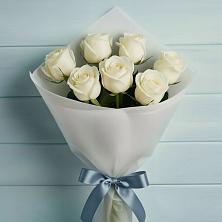 Букет 7 Белых роз Эдлесс Лав в Муслюмово Татарстан