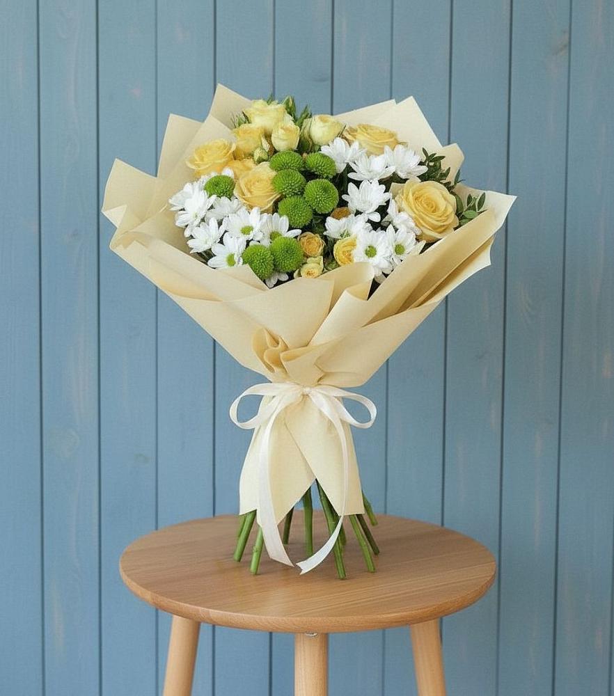 Букет цветов из: Хризантемы и Розы в Муслюмово Татарстан