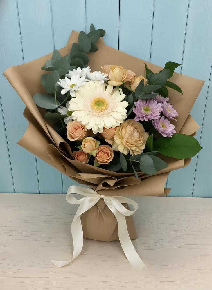 Букет цветов из: Герберы и Хризантемы в Муслюмово Татарстан