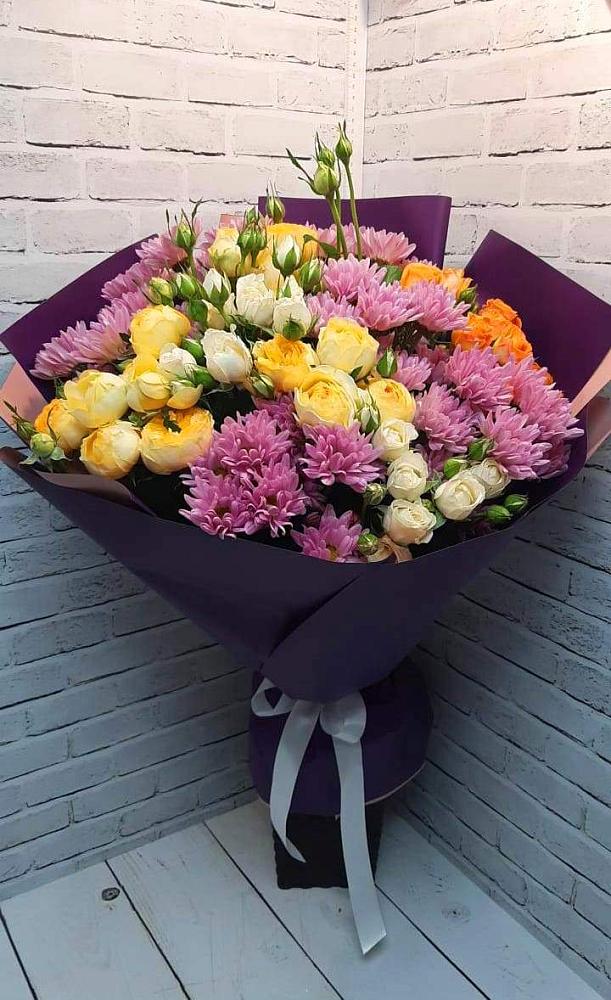 Букет цветов из: Хризантемы и Розы в Муслюмово Татарстан