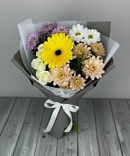 Букет цветов из:  Розы, Герберы и Хризантемы в Муслюмово Татарстан