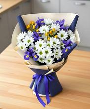 Букет цветов из:  Розы, Ирисы и Хризантемы в Муслюмово Татарстан