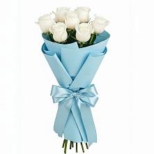 Букет 7 белых роз Проуд в Муслюмово Татарстан