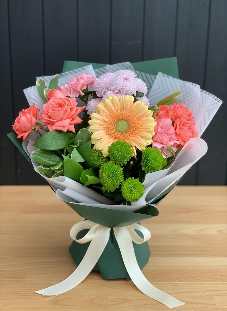 Букет цветов из: Гвоздики, Розы, Герберы и Хризантемы в Муслюмово Татарстан
