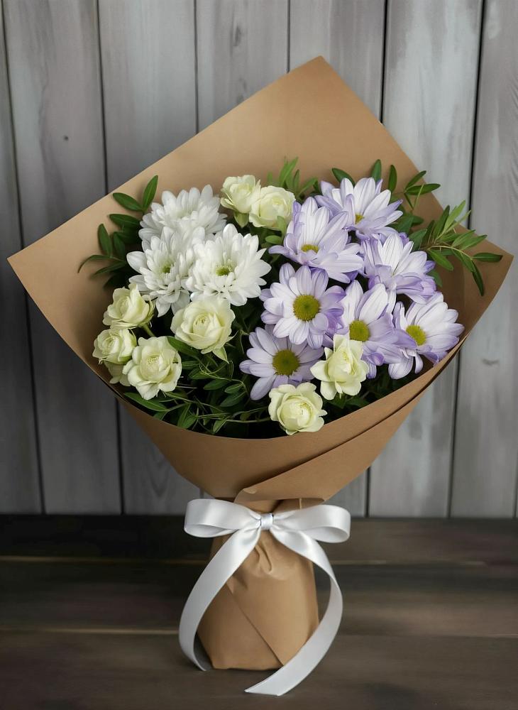 Букет цветов из: Хризантемы и Розы в Муслюмово Татарстан